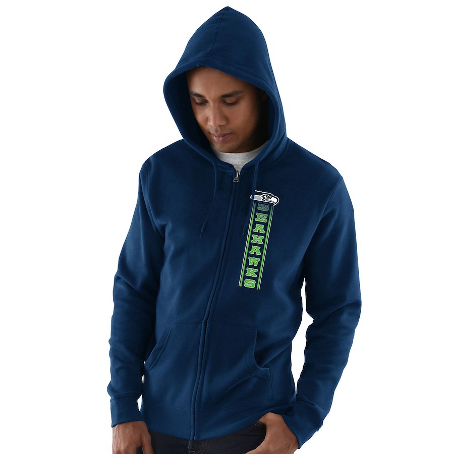 Seattle Seahawks Hook And Ladder Full Zip Hoodie Navy Seattle Seahawks Hook And Ladder Full Zip Hoodie Navy