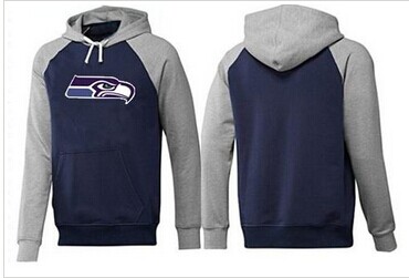 Seattle Seahawks Logo Pullover Hoodie Dark Blue & Grey