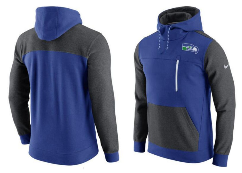 Seattle Seahawks Nike AV15 Fleece Pullover Hoodie Royal Charcoal Seattle Seahawks Nike AV15 Fleece Pullover Hoodie Royal Charcoal