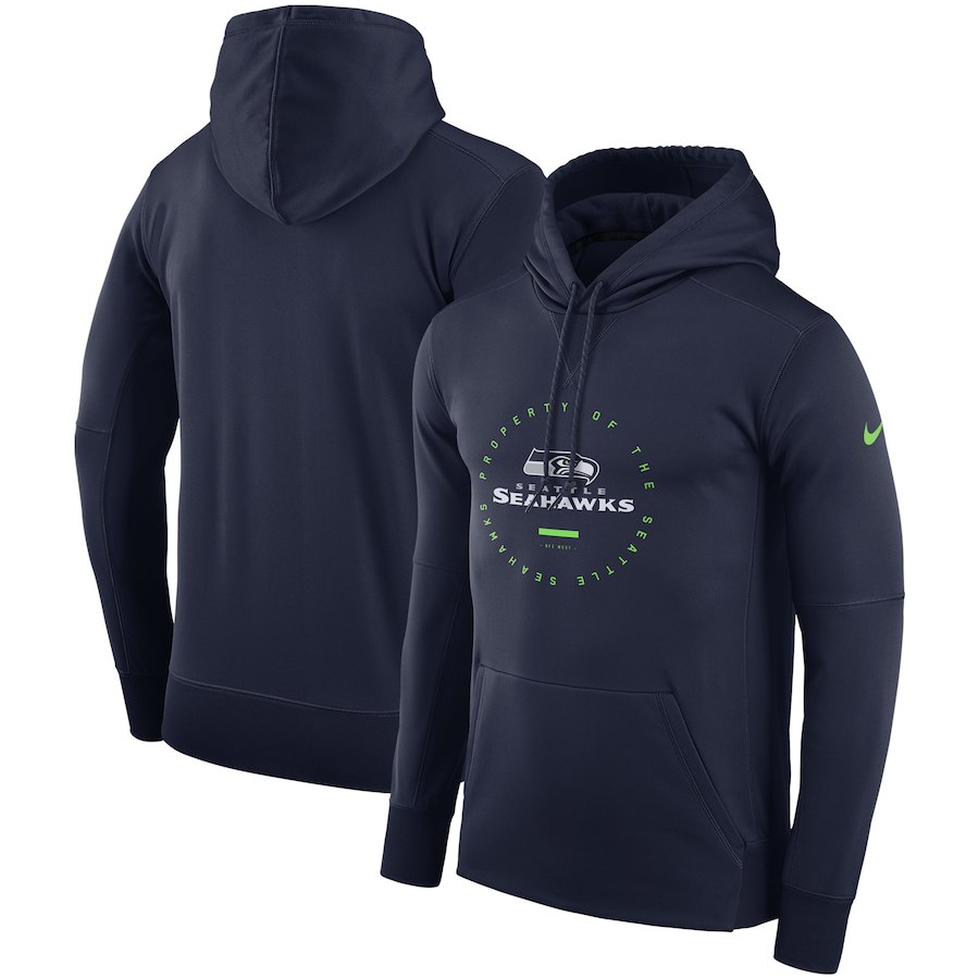 Seattle Seahawks Nike Sideline Property Of Wordmark Logo Performance Pullover Hoodie College Navy Seattle Seahawks Nike Sideline Property Of Wordmark Logo Performance Pullover Hoodie College Navy