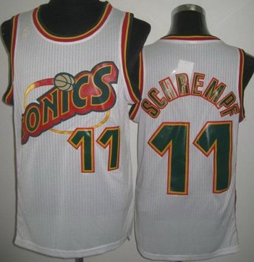 Seattle SuperSonics 11 Detlef Schrempf White Throwback Revolution 30 NBA Jerseys Seattle SuperSonics 11 Detlef Schrempf White Throwback Revolution 30 NBA Jerseys