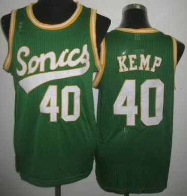 Seattle SuperSonics 40 Shawn Kemp Green Throwback Revolution 30 NBA Basketball Jerseys Seattle SuperSonics 40 Shawn Kemp Green Throwback Revolution 30 NBA Basketball Jerseys