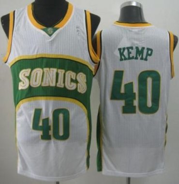 Seattle SuperSonics 40 Shawn Kemp White Throwback Revolution 30 NBA Basketball Jerseys Seattle SuperSonics 40 Shawn Kemp White Throwback Revolution 30 NBA Basketball Jerseys
