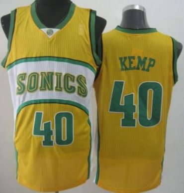 Seattle SuperSonics 40 Shawn Kemp Yellow Throwback Revolution 30 NBA Basketball Jerseys Seattle SuperSonics 40 Shawn Kemp Yellow Throwback Revolution 30 NBA Basketball Jerseys