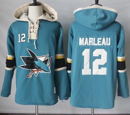 Sharks #12 Patrick Marleau Teal Pullover Hoodie Stitched NHL Jersey Sharks #12 Patrick Marleau Teal Pullover Hoodie Stitched NHL Jersey