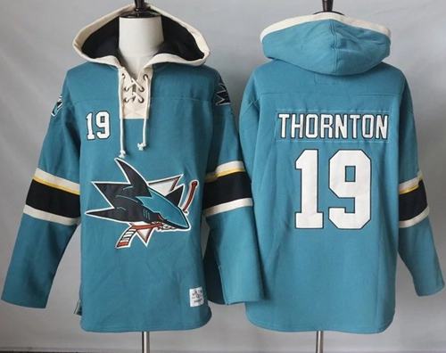 Sharks #19 Joe Thornton Teal Pullover Hoodie Stitched NHL Jersey Sharks #19 Joe Thornton Teal Pullover Hoodie Stitched NHL Jersey