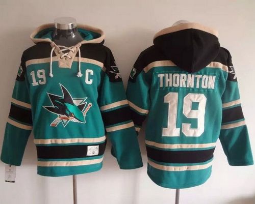 Sharks #19 Joe Thornton Teal Sawyer Hooded Sweatshirt Stitched NHL Jersey Sharks #19 Joe Thornton Teal Sawyer Hooded Sweatshirt Stitched NHL Jersey