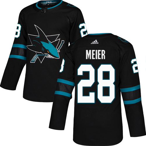 Sharks #28 Timo Meier Black Alternate Authentic Stitched Hockey Jersey Sharks #28 Timo Meier Black Alternate Authentic Stitched Hockey Jersey