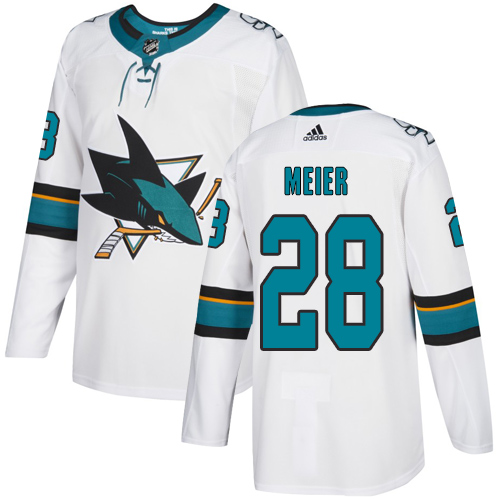 Sharks #28 Timo Meier White Road Authentic Stitched Hockey Jersey Sharks #28 Timo Meier White Road Authentic Stitched Hockey Jersey