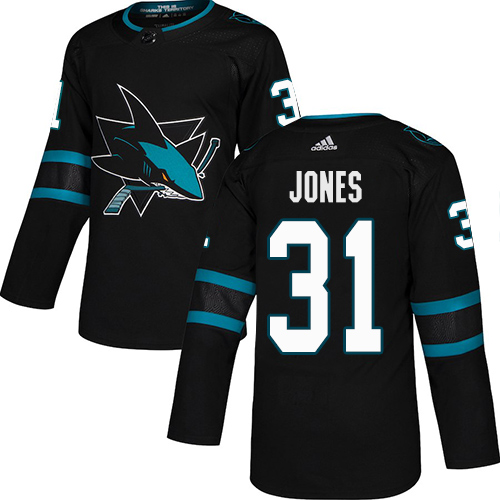 Sharks #31 Martin Jones Black Alternate Authentic Stitched Hockey Jersey Sharks #31 Martin Jones Black Alternate Authentic Stitched Hockey Jersey