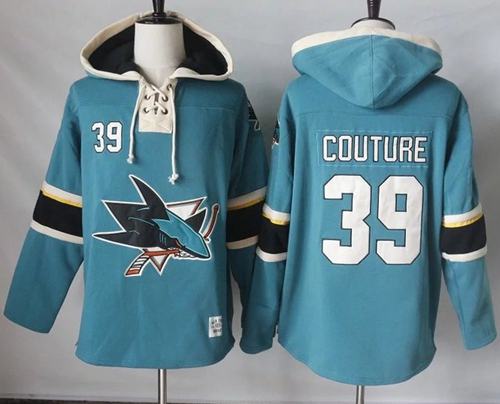 Sharks #39 Logan Couture Teal Pullover Hoodie Stitched NHL Jersey Sharks #39 Logan Couture Teal Pullover Hoodie Stitched NHL Jersey