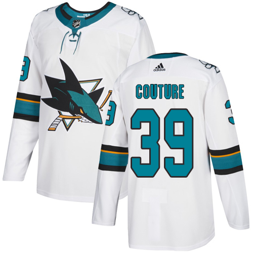 Sharks #39 Logan Couture White Road Authentic Stitched Hockey Jersey Sharks #39 Logan Couture White Road Authentic Stitched Hockey Jersey