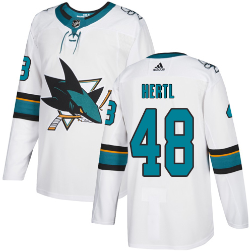 Sharks #48 Tomas Hertl White Road Authentic Stitched Hockey Jersey Sharks #48 Tomas Hertl White Road Authentic Stitched Hockey Jersey