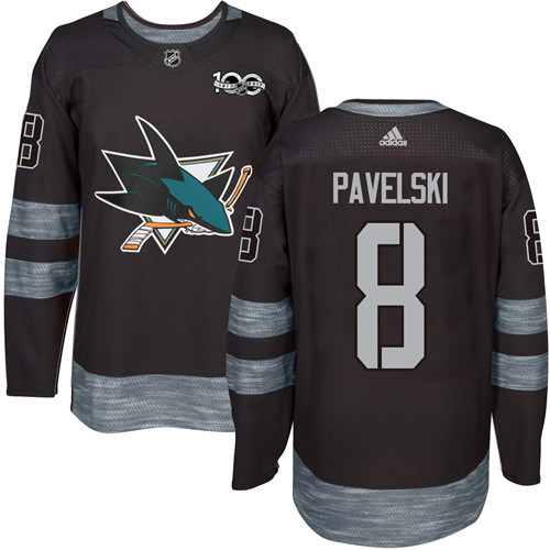 Sharks #8 Joe Pavelski Black 1917-2017 100th Anniversary Stitched NHL Jersey Sharks #8 Joe Pavelski Black 1917-2017 100th Anniversary Stitched NHL Jersey