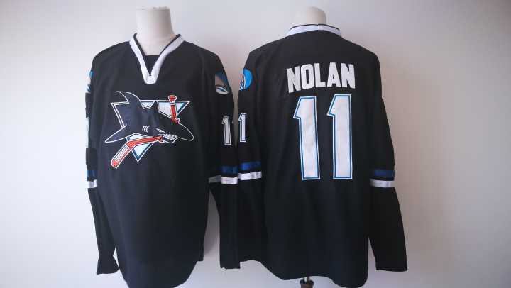 Sharks 11 Owen Nolan Black Jersey