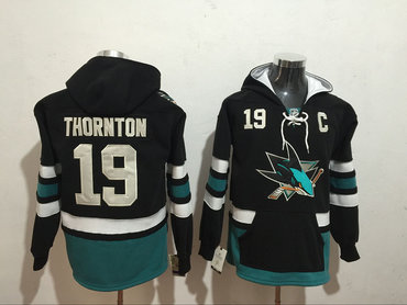 Sharks 19 Joe Thornton Black All Stitched Hooded Sweatshirt Sharks 19 Joe Thornton Black All Stitched Hooded Sweatshirt