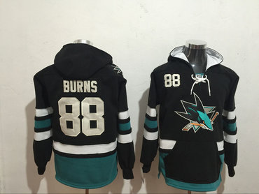 Sharks 88 Brent Burns Black All Stitched Hooded Sweatshirt Sharks 88 Brent Burns Black All Stitched Hooded Sweatshirt