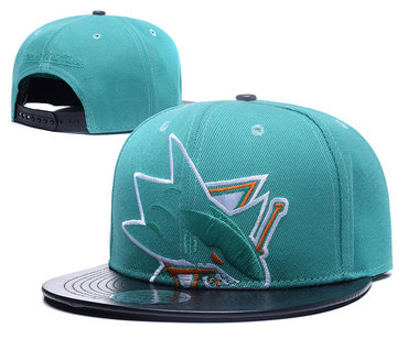 Sharks Team Logo Teal Mitchell & Ness Adjustable Hat GS