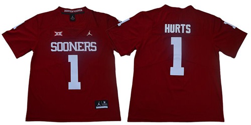 Sooners #1 Jalen Hurts Red Jordan Brand Limited Stitched College Jersey Sooners #1 Jalen Hurts Red Jordan Brand Limited Stitched College Jersey