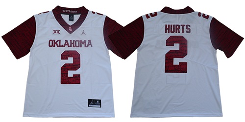 Sooners #2 Jalen Hurts White Jordan Brand Limited New XII Stitched College Jersey Sooners #2 Jalen Hurts White Jordan Brand Limited New XII Stitched College Jersey