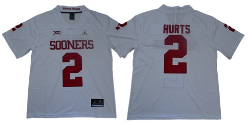 Sooners #2 Jalen Hurts White Jordan Brand Limited Stitched College Jersey Sooners #2 Jalen Hurts White Jordan Brand Limited Stitched College Jersey