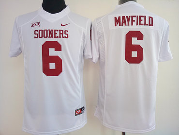 Sooners #6 Baker Mayfield White Women's Stitched NCAA Jersey Sooners #6 Baker Mayfield White Women's Stitched NCAA Jersey