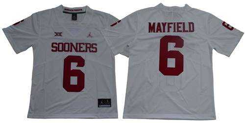 Sooners #6 Baker Mayfield White XII Limited Stitched NCAA Jersey$49.00$22.5 Sooners #6 Baker Mayfield White XII Limited Stitched NCAA Jersey$49.00$22.5