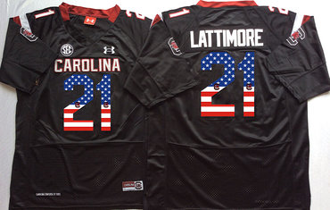 South Carolina Gamecocks 21 Marcus Lattimore Black USA Flag College Jersey South Carolina Gamecocks 21 Marcus Lattimore Black USA Flag College Jersey