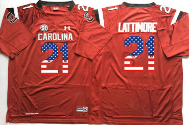 South Carolina Gamecocks 21 Marcus Lattimore Red USA Flag College Jersey South Carolina Gamecocks 21 Marcus Lattimore Red USA Flag College Jersey