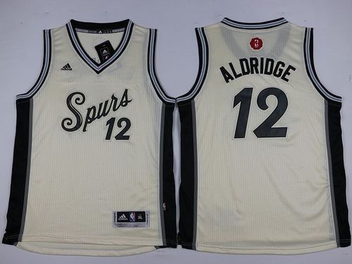 Spurs #12 LaMarcus Aldridge Cream 2015-2016 Christmas Day Youth NBA jersey Spurs #12 LaMarcus Aldridge Cream 2015-2016 Christmas Day Youth NBA jersey