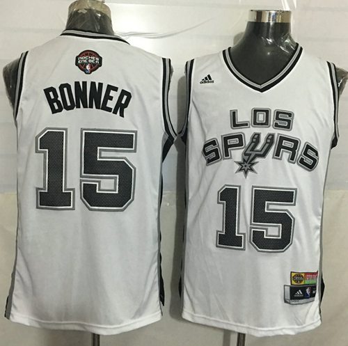 Spurs #15 Matt Bonner White Latin Nights Stitched NBA Jersey