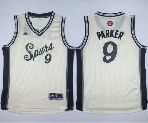 Spurs #9 Tony Parker Cream 2015-2016 Christmas Day Youth NBA jersey Spurs #9 Tony Parker Cream 2015-2016 Christmas Day Youth NBA jersey