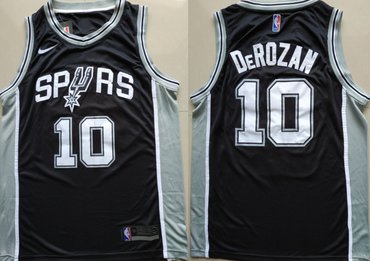 Spurs 10 DeMar DeRozan Black Nike Swingman Jersey