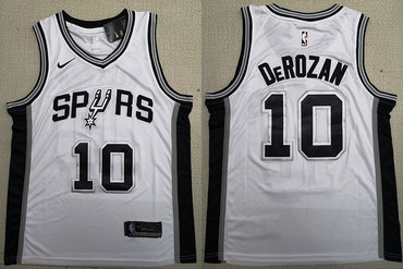 Spurs 10 DeMar DeRozan White 2018-19 Nike Swingman Jersey