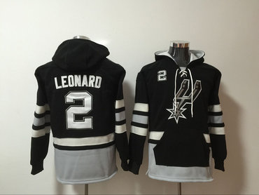 Spurs 2 Kawhi Leonard Black All Stitched Hooded Sweatshirt Spurs 2 Kawhi Leonard Black All Stitched Hooded Sweatshirt