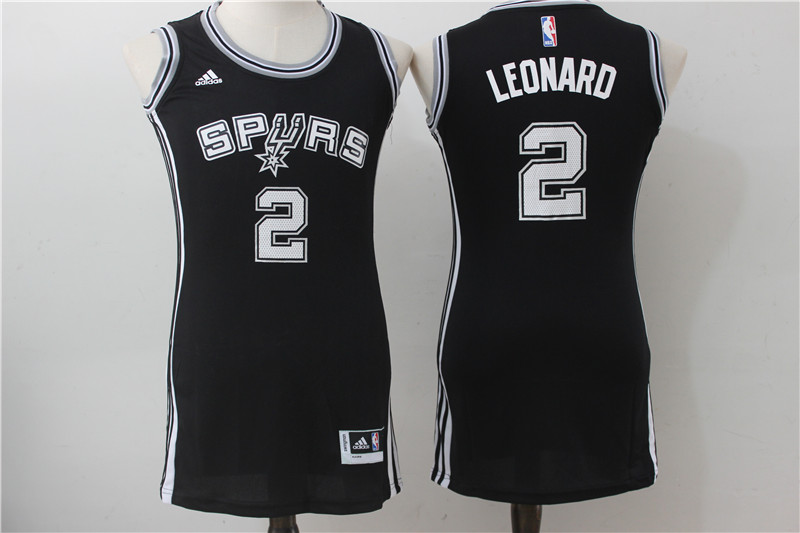 Spurs 2 Kawhi Leonard Black Women Swingman Jersey