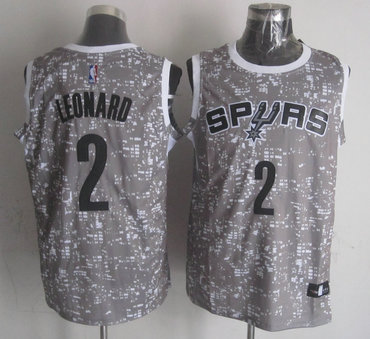 Spurs 2 Kawhi Leonard Gray City Luminous Jersey