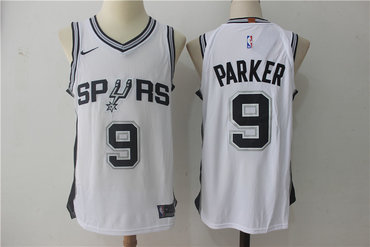 Spurs 9 Tony Parker White Nike Jersey