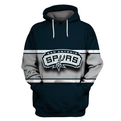 Spurs Black All Stitched Hooded Sweatshirt Spurs Black All Stitched Hooded Sweatshirt