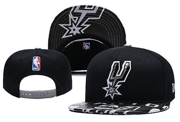 Spurs Black Snapback Hat  --YD