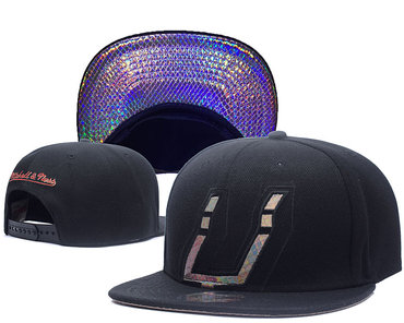 Spurs Sequins Logo Black Mitchell & Ness Adjustable Hat GS