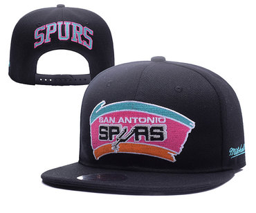 Spurs Team Logo Black Mitchell & Ness Adjustable Hat YD