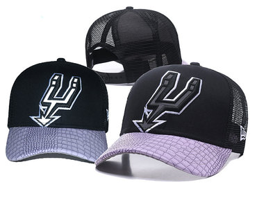 Spurs Team Logo Black Peaked Adjustable Hat GS