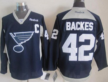 St. Louis Blues #42 David Backes Navy Blue Practice Stitched NHL Jersey