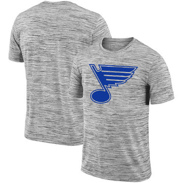 St. Louis Blues 2018 Heathered Black Sideline Legend Velocity Travel Performance T-Shirt St. Louis Blues 2018 Heathered Black Sideline Legend Velocity Travel Performance T-Shirt