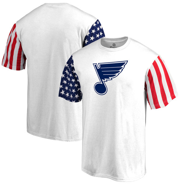 St. Louis Blues Fanatics Branded Stars & Stripes T-Shirt White St. Louis Blues Fanatics Branded Stars & Stripes T-Shirt White