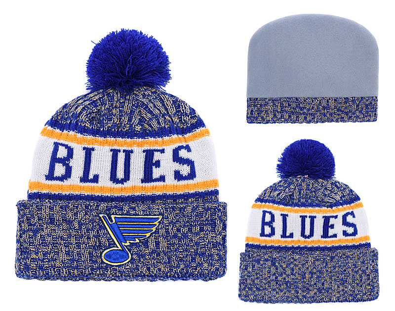 St. Louis Blues Fresh Logo Blue Pom Knit Hat YD St. Louis Blues Fresh Logo Blue Pom Knit Hat YD