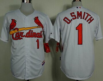 St. Louis Cardinals #1 Ozzie Smith White Cool Base Stitched Baseball Jersey