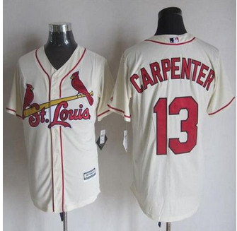 St. Louis Cardinals #13 Matt Carpenter Cream New Cool Base Stitched Baseball Jersey