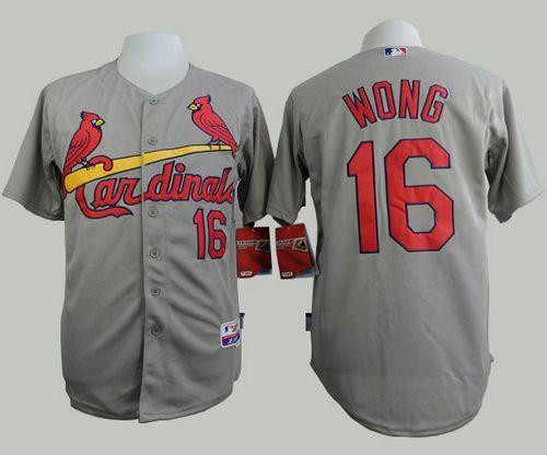 St. Louis Cardinals #16 Kolten Wong Grey Cool Base Stitched Baseball Jersey